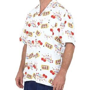 Uzzi Hawaiian Shirt Short Sleeve Dri-FIT Polyester Casino Vegas Shirts for Men